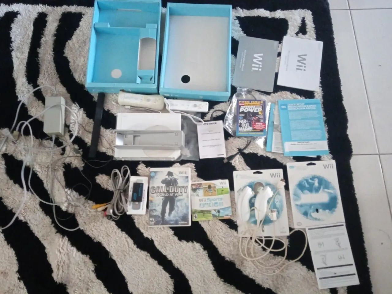 Nintendo Wii + kit completo + manuais + 1 wii motin + 2 nuchunck +