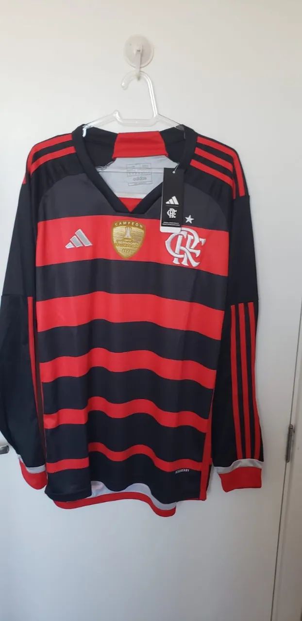 Camisa do Flamengo Tam M Manga comprida com Patch - nunca usada  - Foto 3