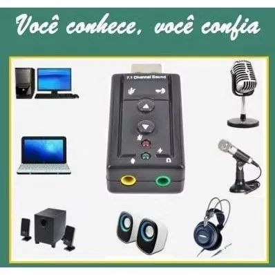 Placa de som USB 7.1 - Foto 4