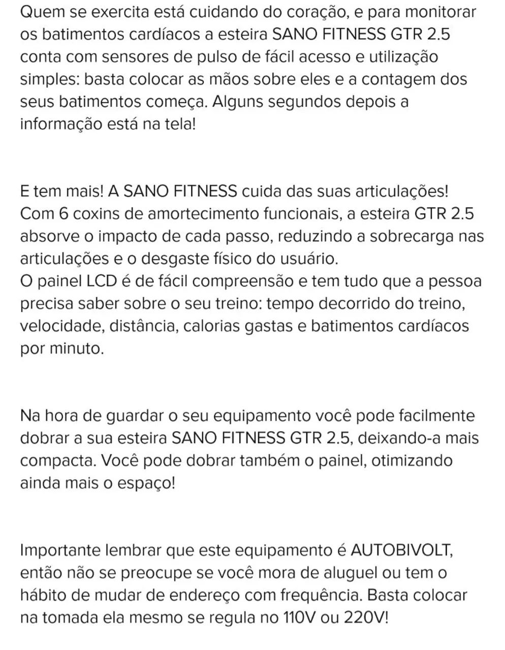 Esteira elétrica Sano Fitness  - Foto 3