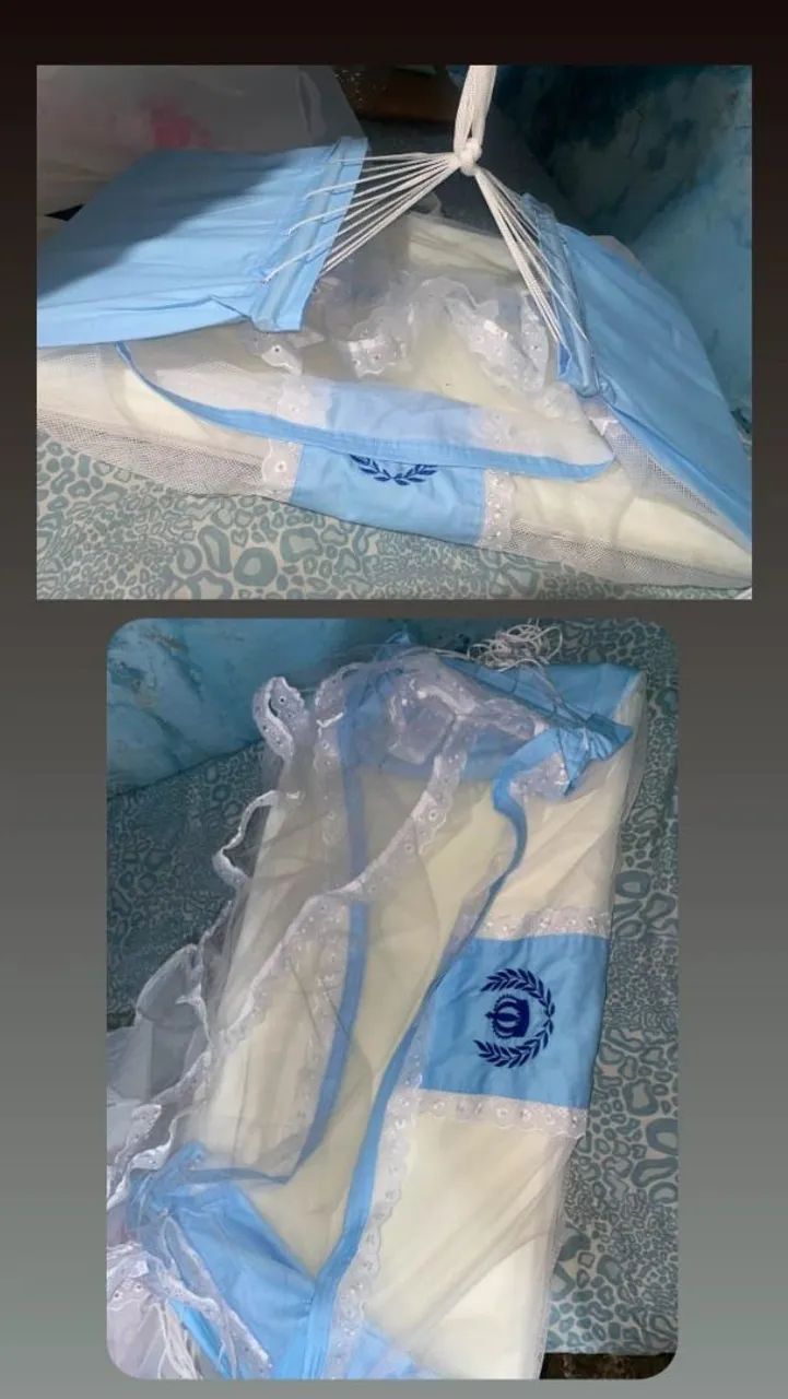 Rede berço e kit bolsas de bebê