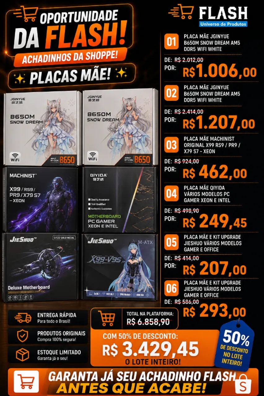  Achadinhos da Flash - Placas Mãe! 
