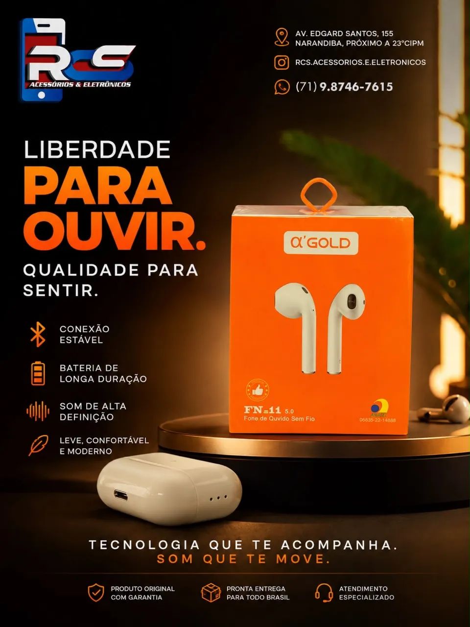 Fone Bluetooth FN-11 A?GOLD