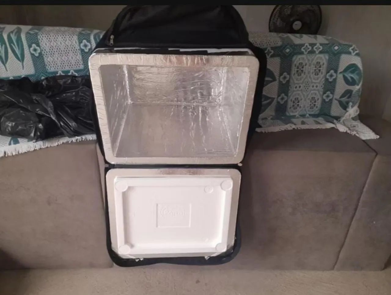 Bolsa/bag térmica de 45L com isopor para fazer delivery 
