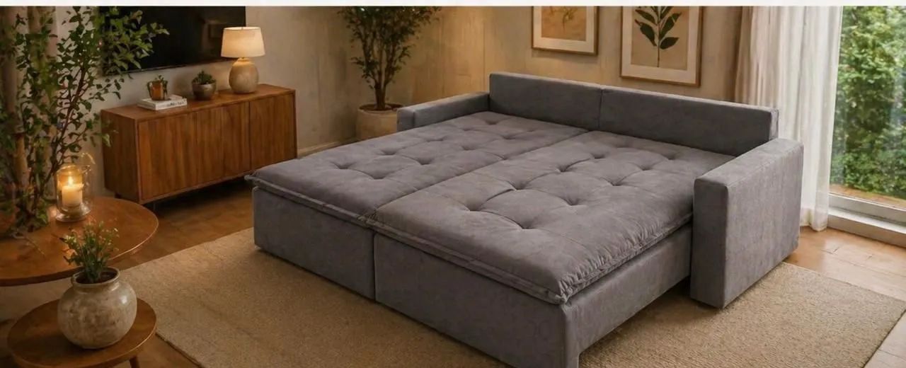 SOFÁ RETRÁTIL resistente, ocupa POUCO ESPAÇO, MÁXIMO CONFORTO! - Foto 4