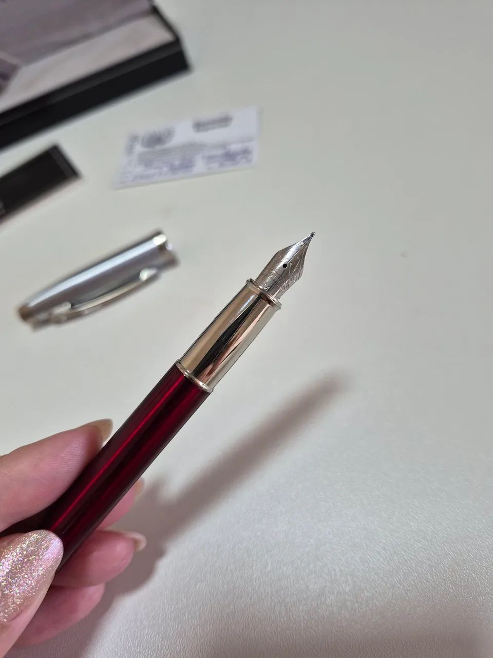 Caneta Tinteiro Sheaffer 100 - Cromo Vermelho   - Foto 3