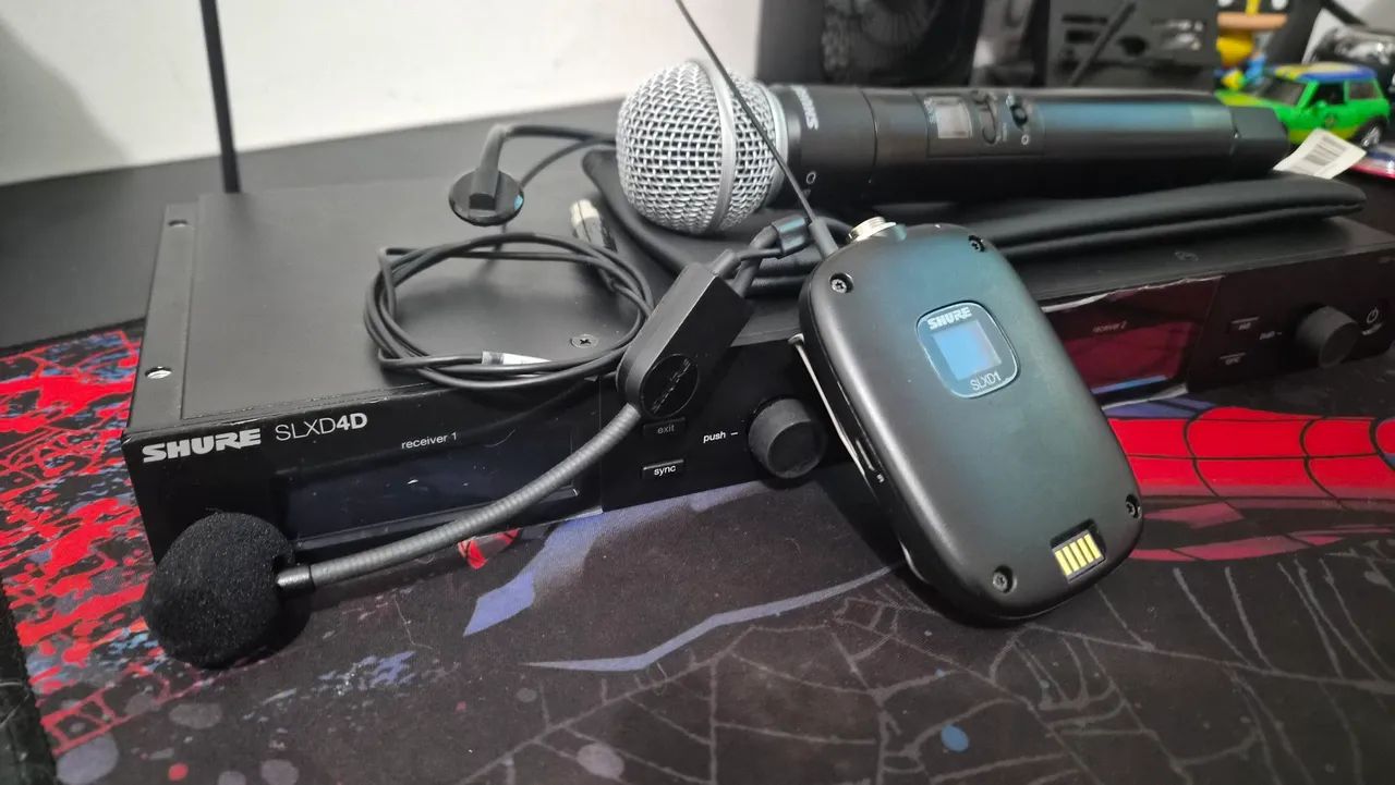(PROMOÇÃO) Microfone SHURE SLXD4D G58 + 1 microfone bastão + 1 headset  - Foto 3