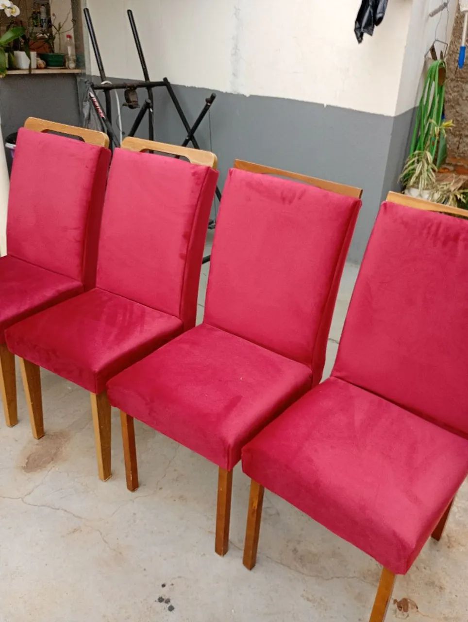 4 cadeiras tecido veludo novo entrego 