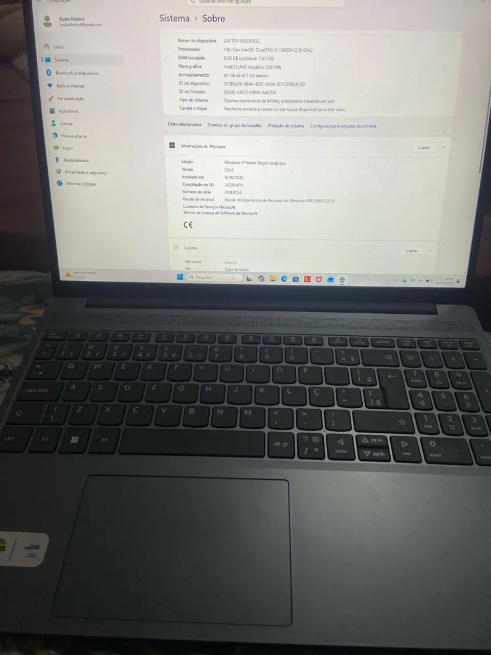 Notebook Lenovo Intel core I5