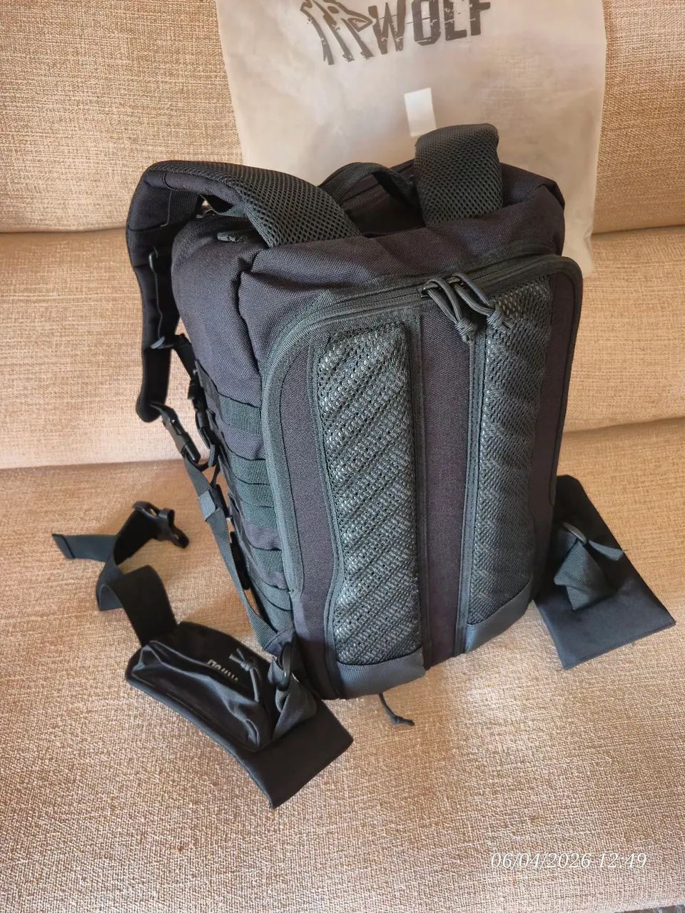 Mochila Militar Wolf Cargo Preta Cordura 1000d Zíper Ykk® - Edição Limitada Made In Usa - Foto 5
