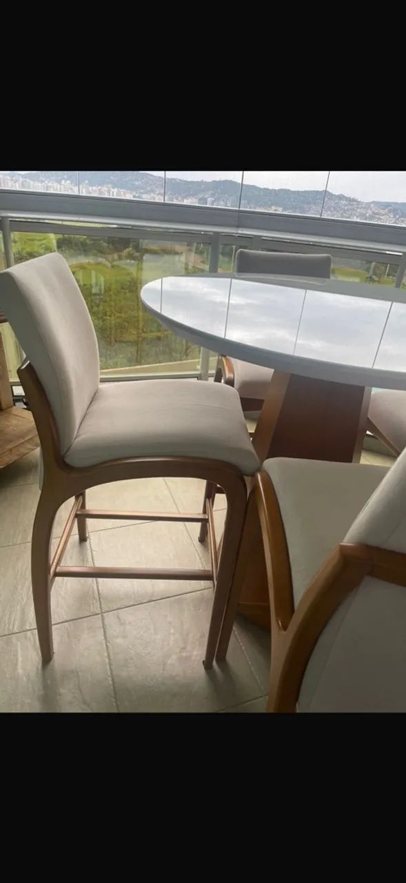 Conjunto bistrô - Mesa com 1mt de diâmetro + 6 Banquetas - Foto 5