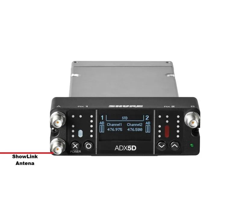 Receptor Duplo Compacto Shure Axient Digital ADX5D G55 470-636MHz / Talk Switch + ShowLink - Foto 3