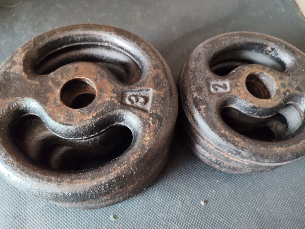 20kg de anilhas ferro sendo 4 de 3kg e 4 de 2kg kg.  - Foto 2
