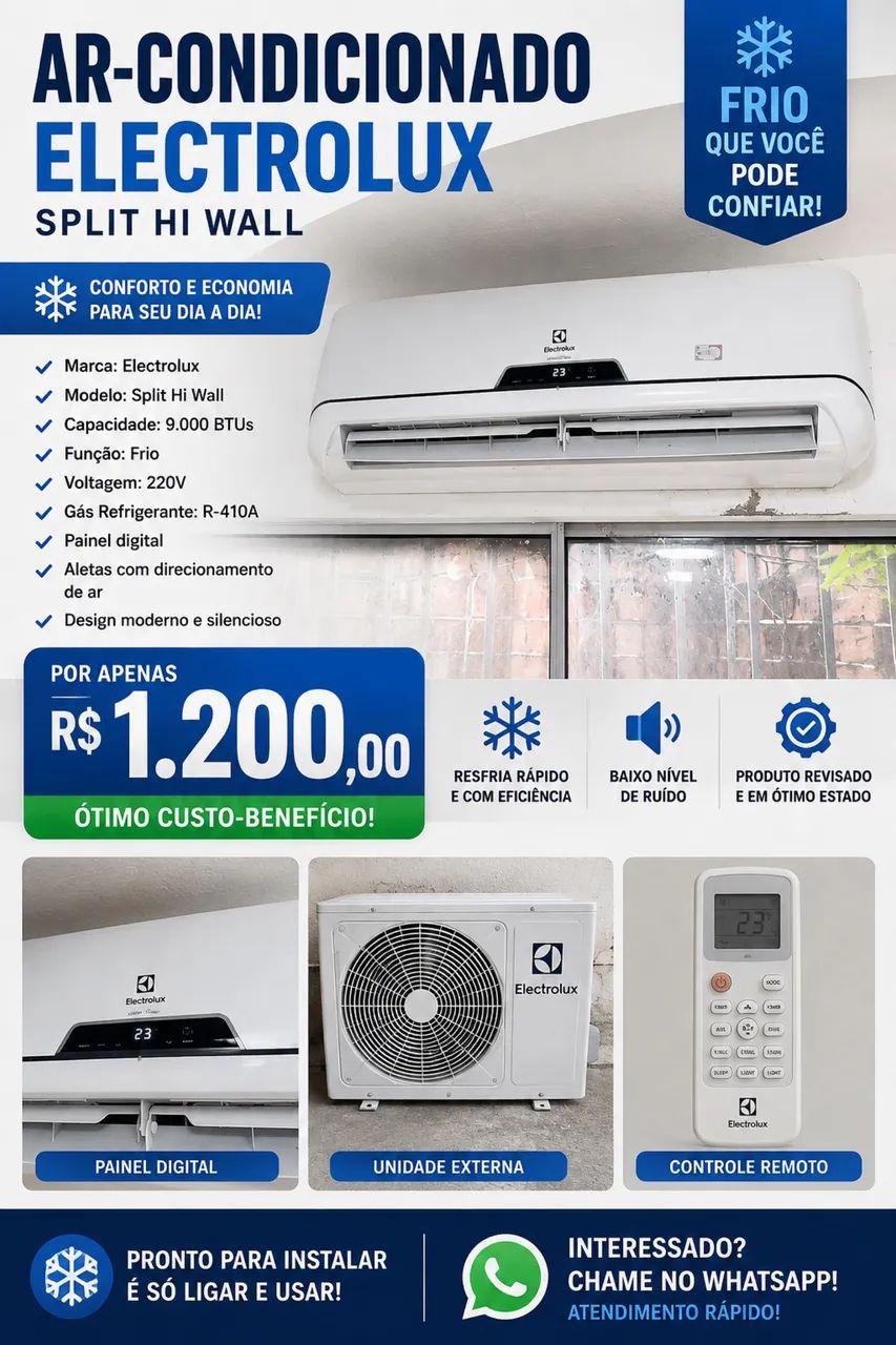 ? AR-CONDICIONADO ELECTROLUX À VENDA! ?