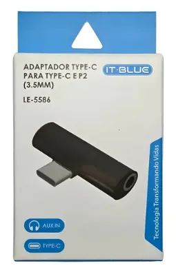 Adaptador Type-C para Type-C e P2 (3.5mm) LE-5586 - IT-BLUE