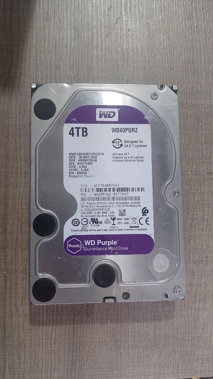 HD de Pc 4Tb WD Purple- Funcionando 