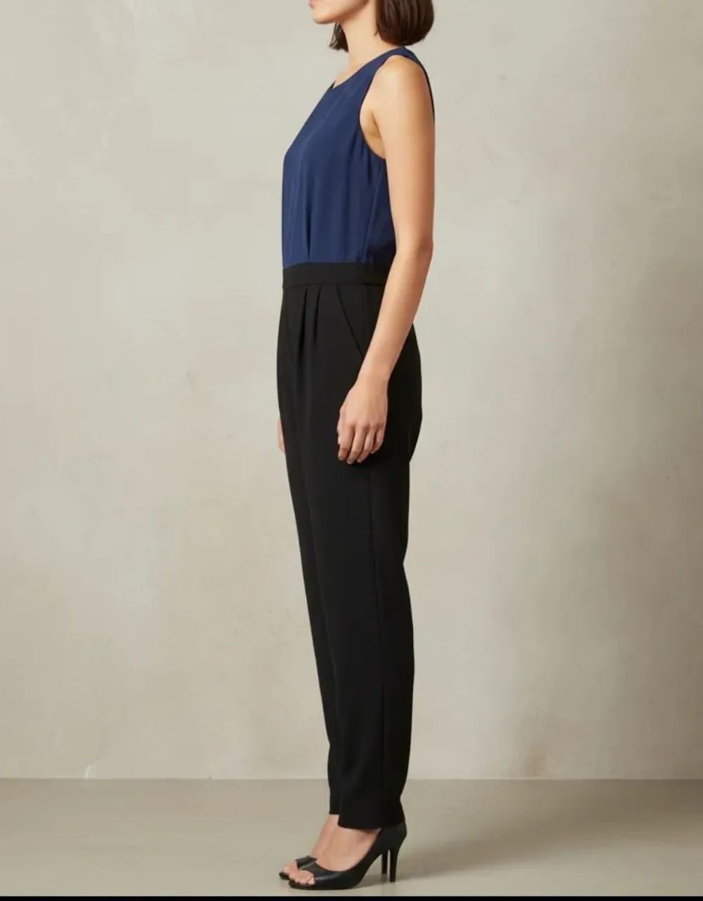Macacão Topshop Feminina Preta com Pregas - Foto 4