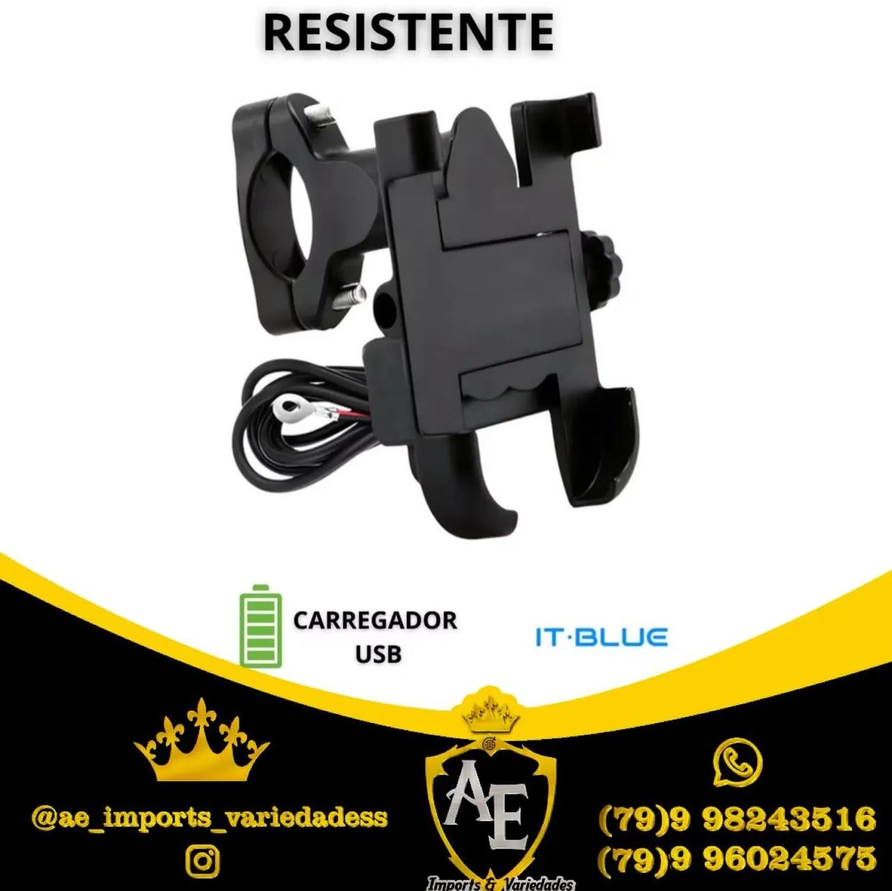 Suporte de celular com carregador para moto - Foto 5