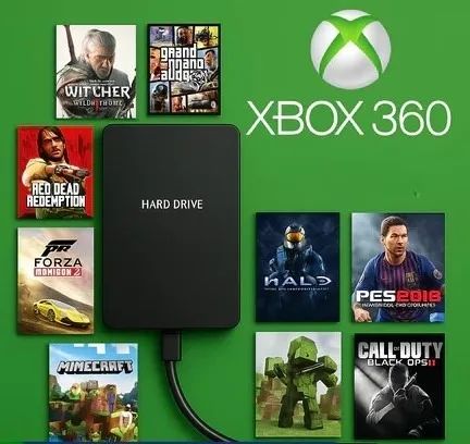 HD 250GB Xbox 360 com case externa Exploit com 240 títulos + Emuladores