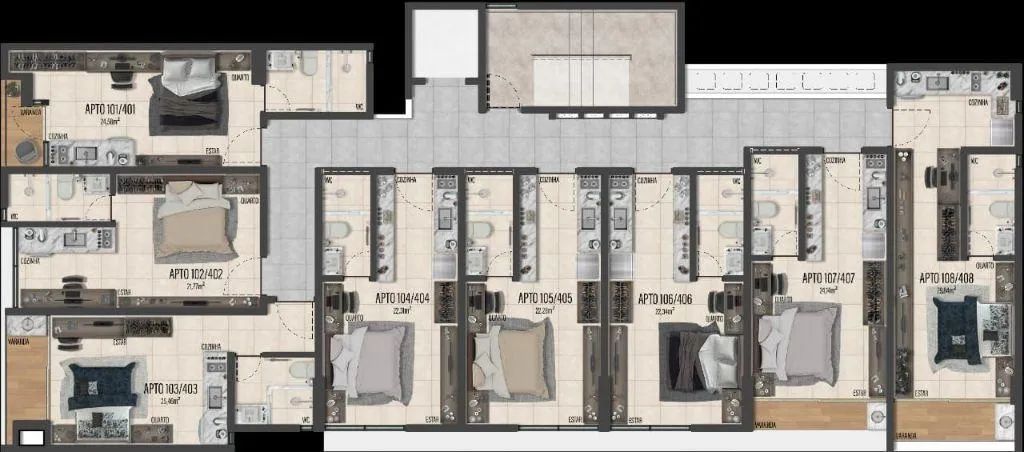 1 Flat de 22 m² Intermares - Cabedelo, à venda por R$ 206.280 - Foto 2