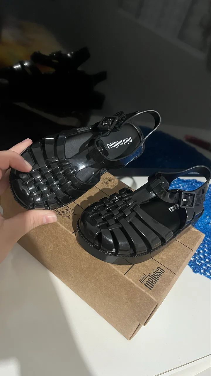 Mini Melissa Possê Preta Nova Original - Nunca Usada - Com Caixa