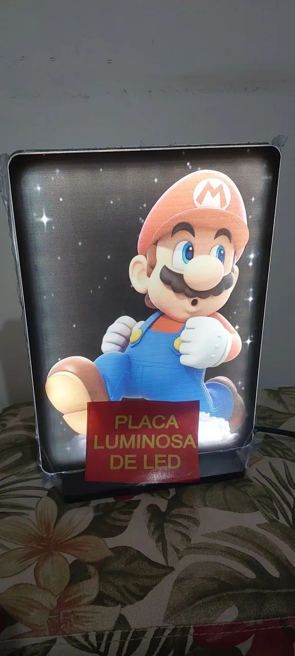 Luminária Dupla Face Mario e Luigi em LED