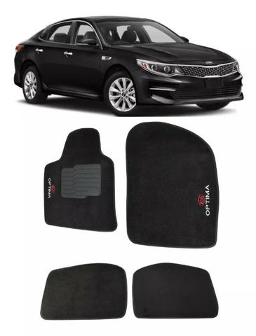 Jogo Tapete Carpete Kia Optima 2012 a 2017 2018 Preto 4 Pçs