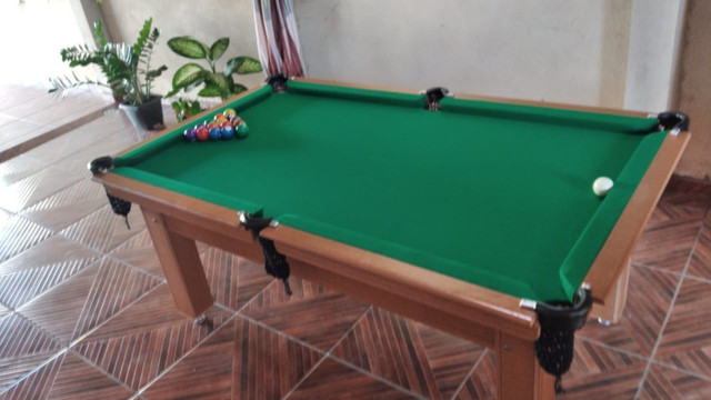 Mesa Tentação Sinuca Cor Cerejeira Tecido Verde Mod. MKYW4929