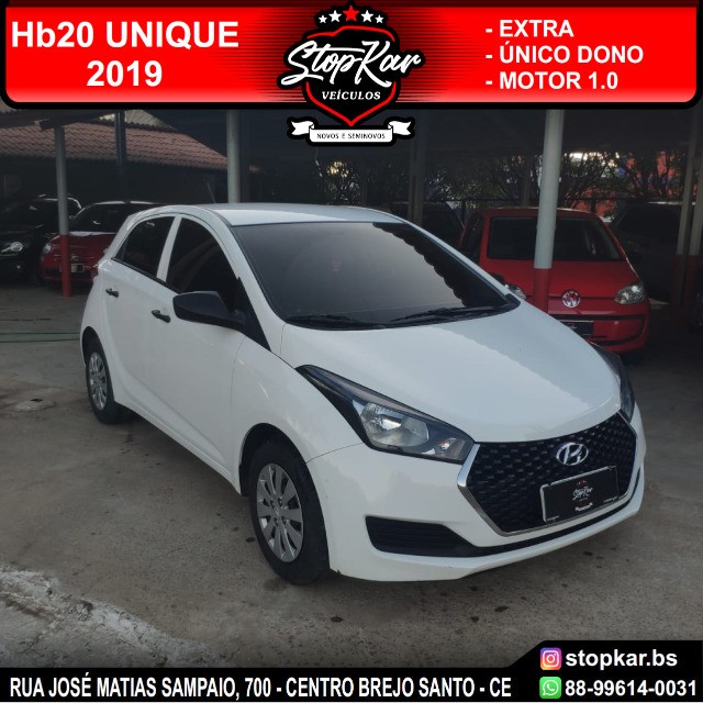 HYUNDAI HB20 UNIQUE 2019 BRANCO- ÚNICO DONO