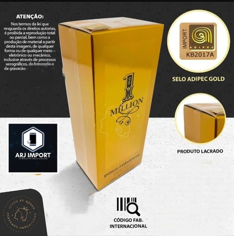 Perfume One Million 100ml Paco Rabanne Lacrado com selo Adipec - Foto 6