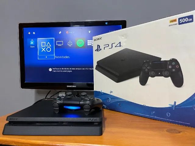 Ps4 Slim 500gb Prata Seminovo + 2 Jogos Garantia E Nota