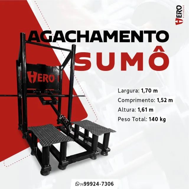 Aparelho de Agachamentos Sumo Academia - Preto+Vermelho