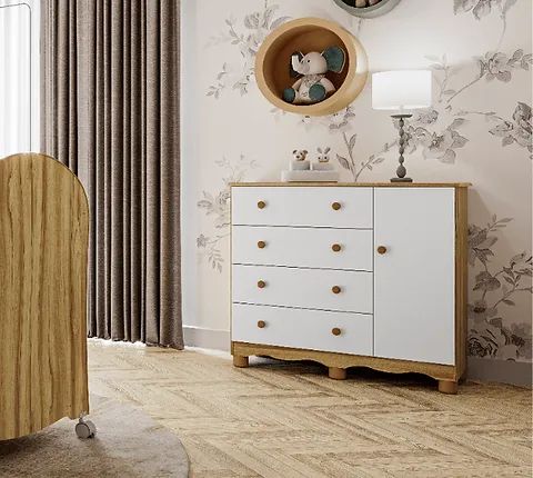 Comoda Junior com Porta 100% MDF - Peroba - Foto 2