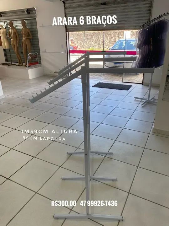 Arara de Metal para Loja 6 Braços 1,39m - Foto 2