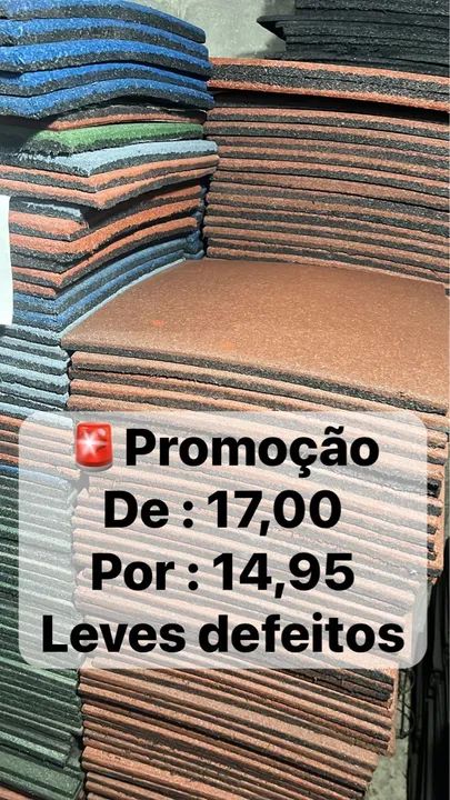 Promoção Piso 50x50cm 11mm -15mm -20mm borracha academia playground - Leves Defeitos 14,95