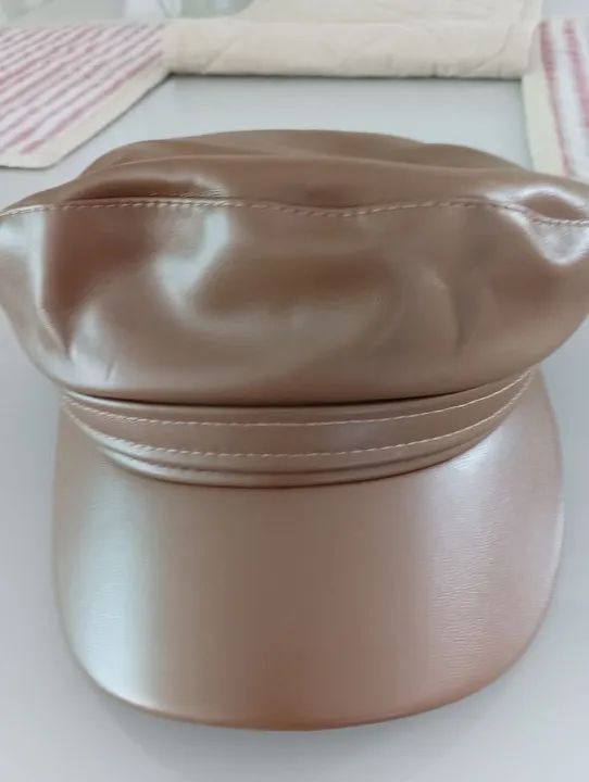 Boné de Couro  sintético Marrom - Foto 5