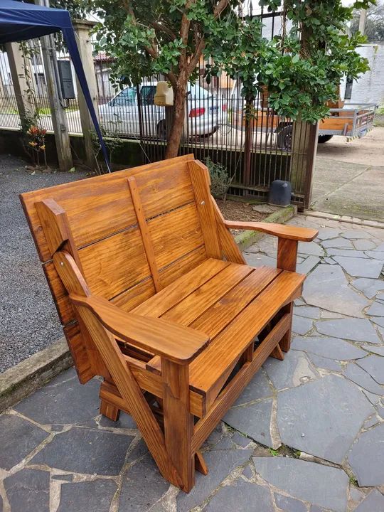 Banco de Madeira Maciça com Mesa Dobrável - Foto 2