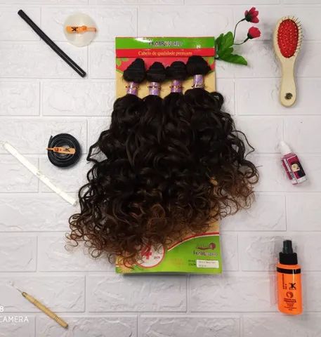 Cabelo Organico Anelado 55cm 230g 4pçs  Hair World - Cor (#t1b-30) - Foto 2