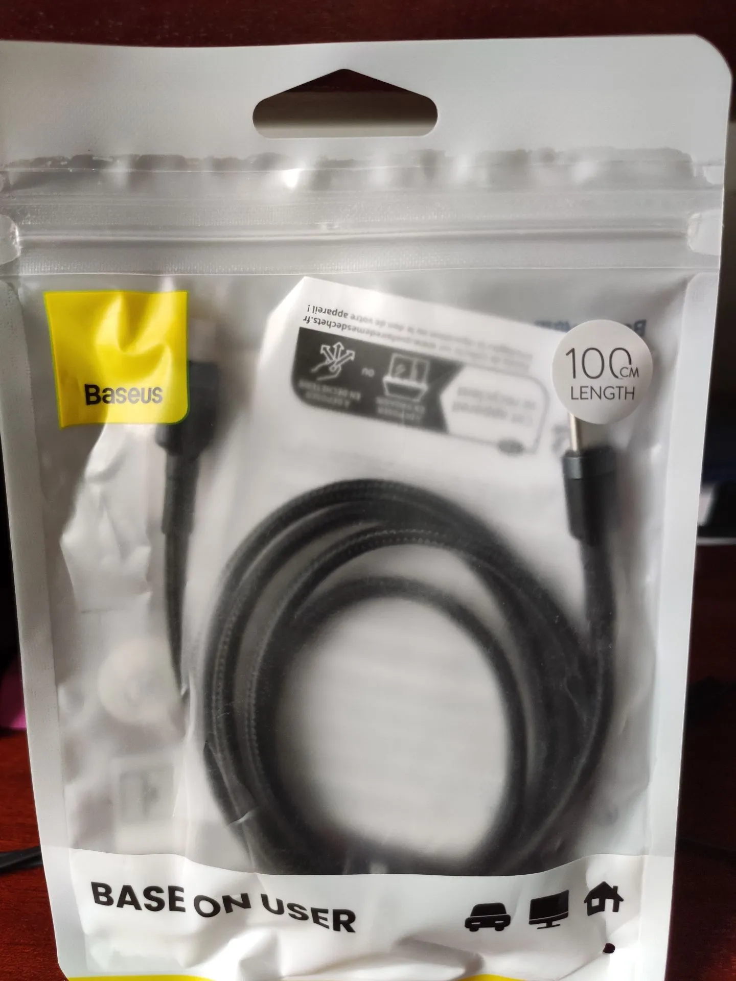Cabo USB Tipo C/ tipo C 60w Baseus 1 metro
