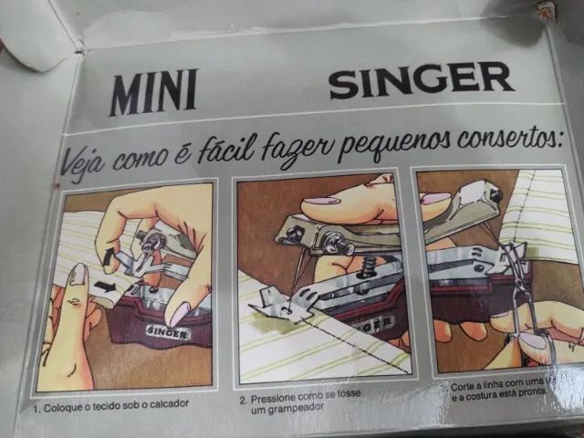 Mini máquina de costura super portátil Singer - anos 60~70 com caixa e manual - Foto 5