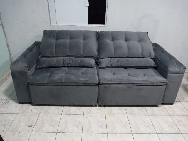 sofa retratil reclinavel fiji veludo  - Foto 5