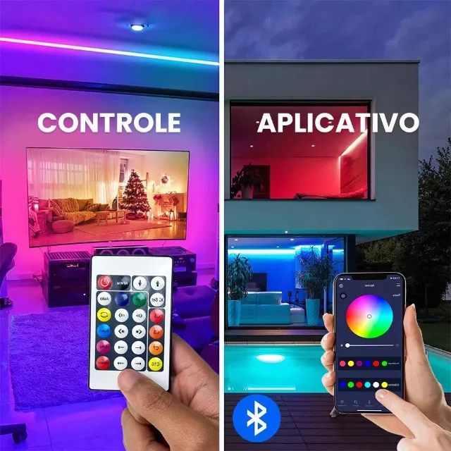 Cordão Pisca Led Rgb com Controle e Aplicativo - Foto 2
