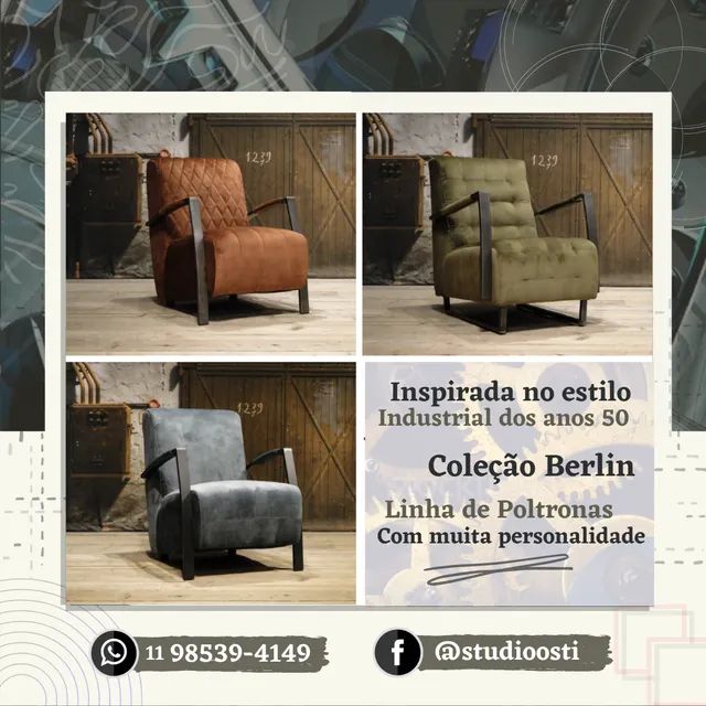 Poltrona Estilo Industrial - Foto 2