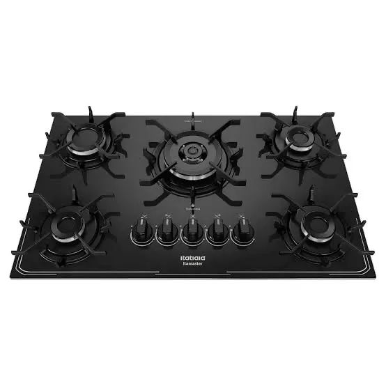 Fogão Cooktop 5 Bocas Preto