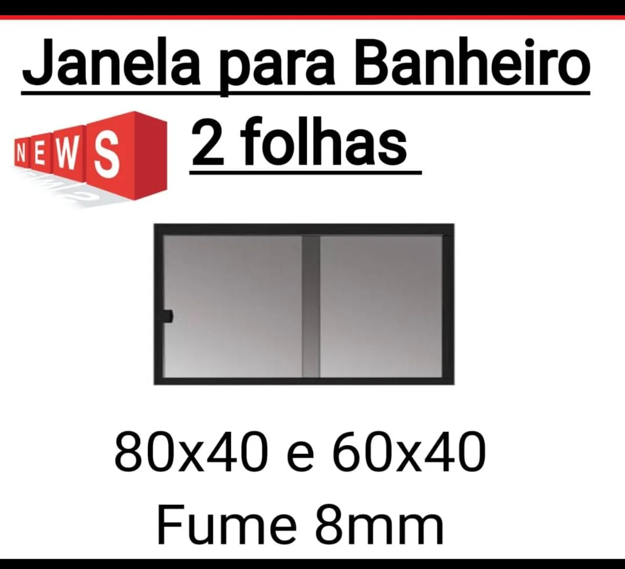 Janela para Banheiro 2 folhas