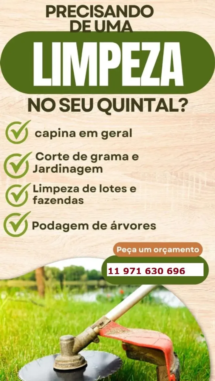 LIMPEZA DE TERRENOS, LOTES, CASAS E CONDOMÍNIOS.