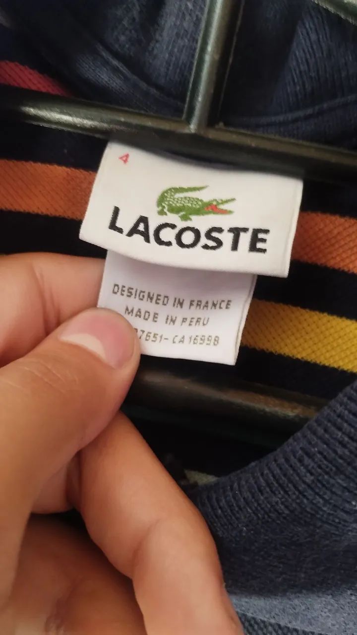 Camiseta Lacoste Polo Listrada Colorida original com detalhe!! - Foto 4