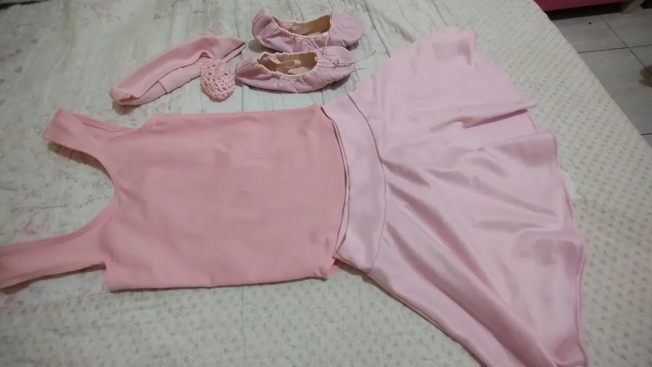 Fantasia Bailarina Rosa Completa - Nova!