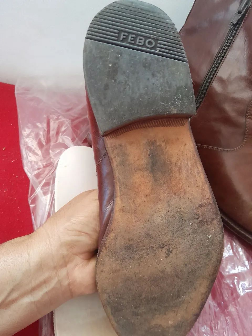 Bota de couro usando poucas vezez masculina - Foto 2