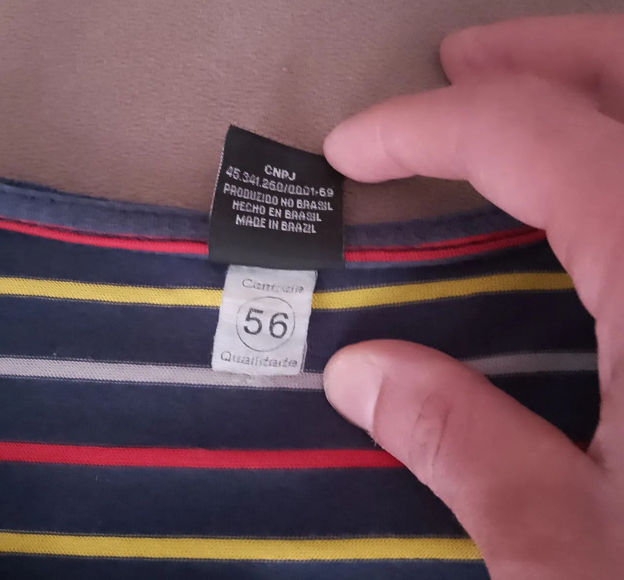 Camiseta Henley listrada - M - Foto 3